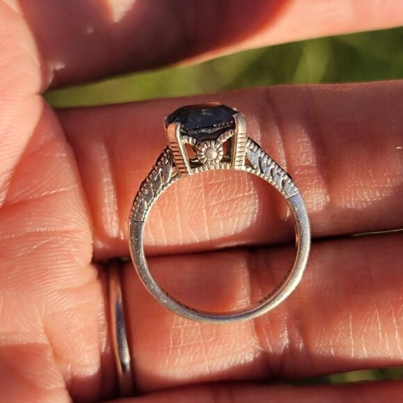 Designer SIRI USA 925 sterling silver asher cut topaz prong set with pave set da - Picture 9 of 16